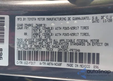 2021 Toyota Tacoma Trd Sport from USA, damaged, VIN 3TYCZ5AN7MT017377